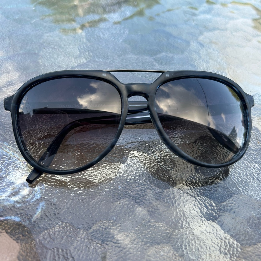 Barton Perreira Gray Blue Acrylic Sunglasses